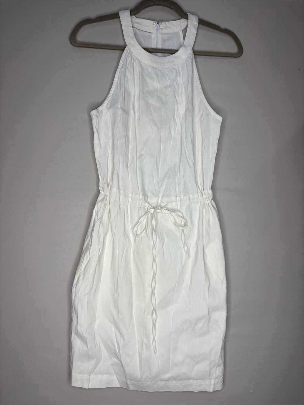 Bebe White Halter Tie-Waist Summer Dress